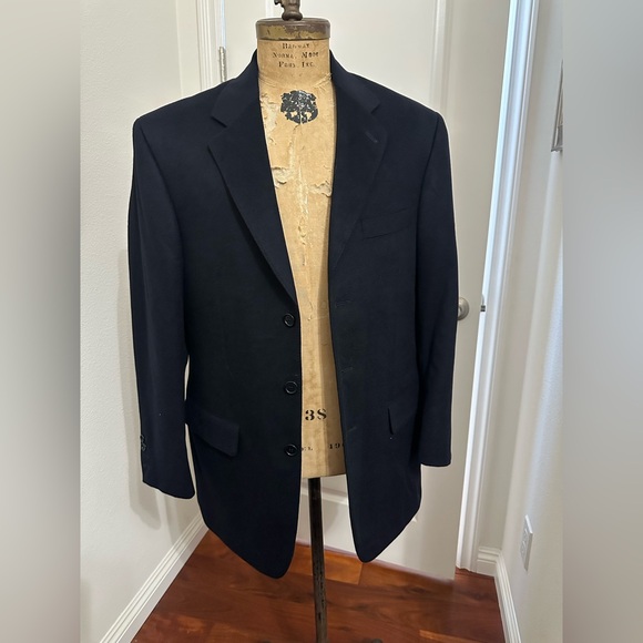 Classic Black Men's Blazer custom wool cashmere 40 L - Picture 1 of 5